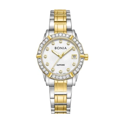Bonia Elegance BNB10893-2115S Silver Gold Stainless Steel Women Watch